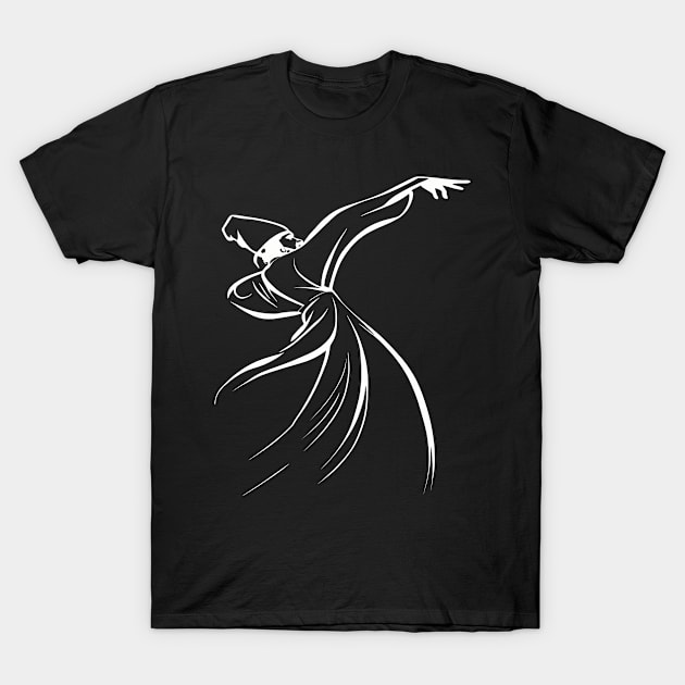 The Dervish Relationship Between Body And Soul Line Art T-Shirt by taiche